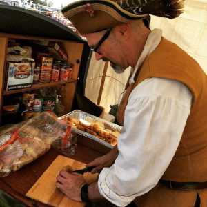 guy cutting food